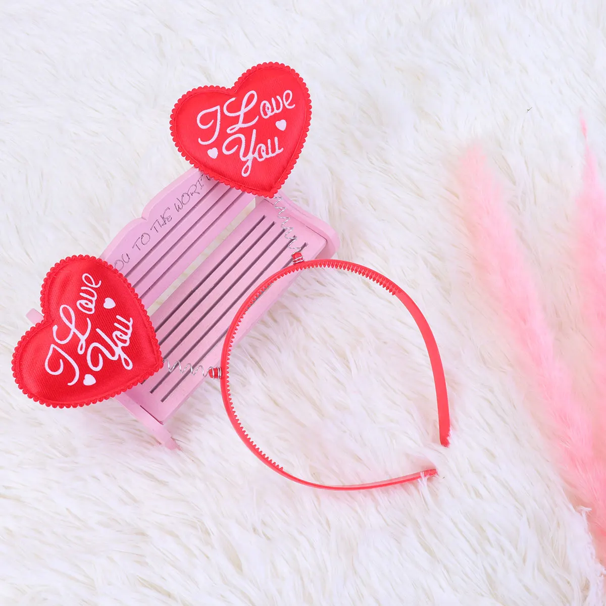 

4 PCS Heart Band Valentine Love Headband Heart-shaped Hair Hoops Valentines Day