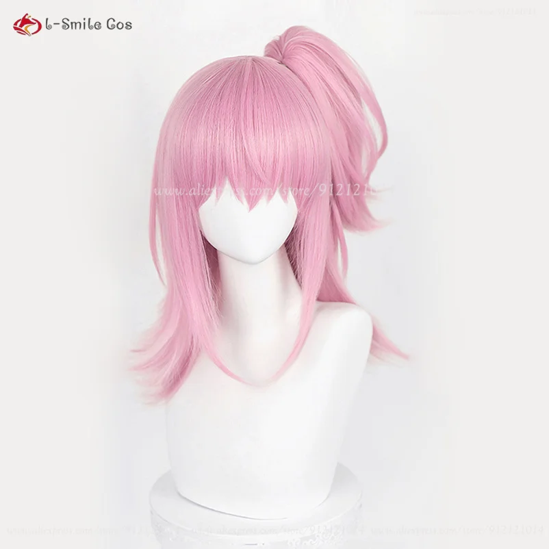 Anime Hinamori Amu Cosplay Perücke mit 45cm langen rosa hitze beständigen Kunst haar Halloween Party Perücken Perücke Kappe