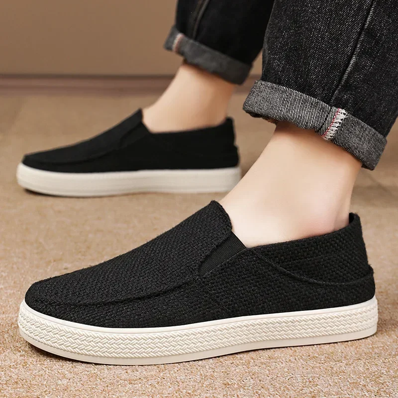 

2025 Summer Men's low-top casual comfortable old Beijing cloth shoes versatile single soft-soled slippers breathable board shoes