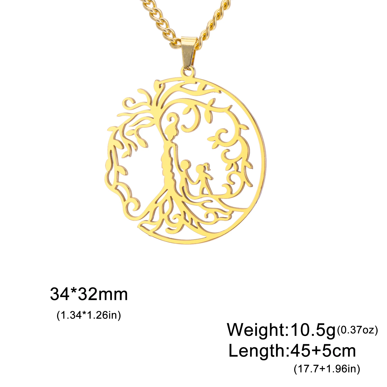 Dawapara Tree of Life Necklace Mom Family Tree Necklace Protection Amulet Stainless Steel Jewelry Gifts for Mom