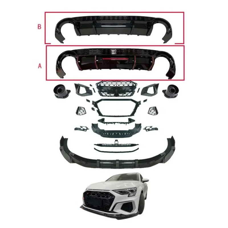 

Car Accessories Rear Lip Front Lip Bumpers Grille A3 2020-2022 Upgraded RS3 Style Body Kit Body Kits for