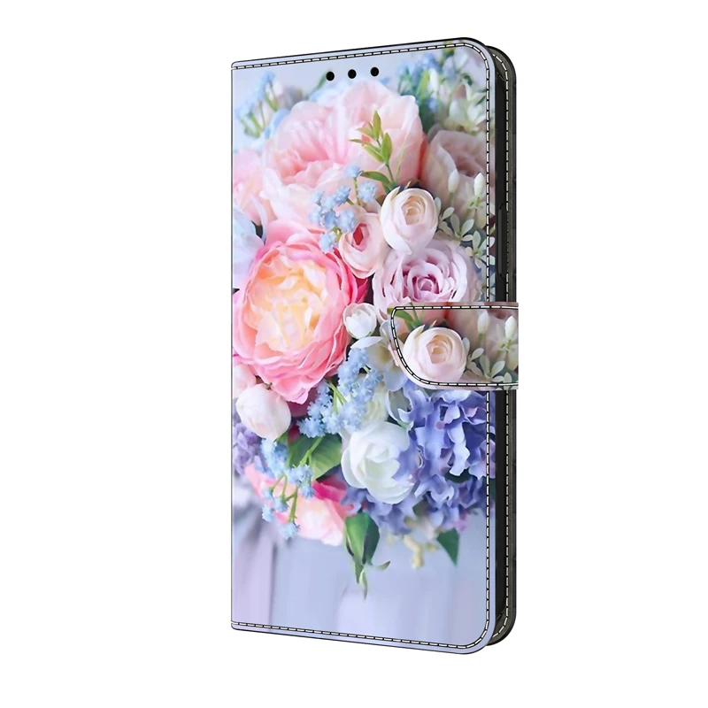 3D Flower Painted Magnetic Wallet Flip Leather Case For Xiaomi Redmi Note 13 12 11 11S 10 10S 10T 9 9S 8 8T 7S 6 Pro Plus 4G/5G