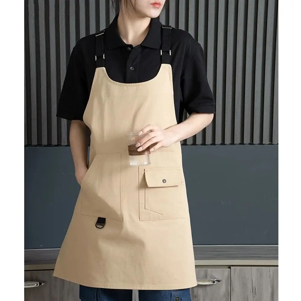 Fashion Strap Style Apron Waterproof Anti-fouling Nail Art Cafe Workwear Sleeveless Cooking Apron