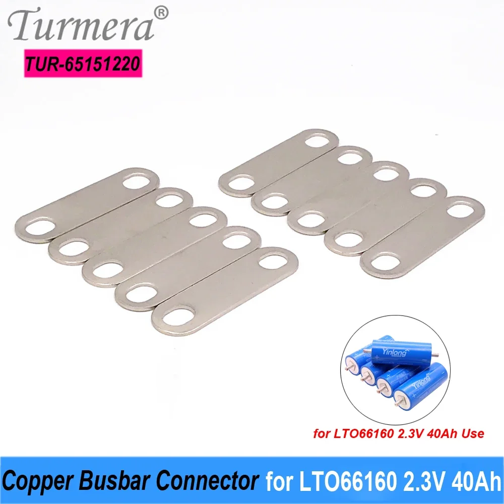 Turmera 12V Battery Busbar Copper Connecter for 2.3V 66160 40Ah 45Ah Lithium Titanate LTO Battery Use in 72V 24V 36V 48V 60V UPS