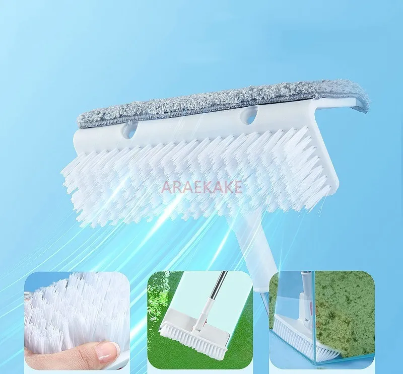 Fish tank brush cleaning tool, no dead corners, long handle cleaning tool, dedicated algae removal brush for glass inner wall