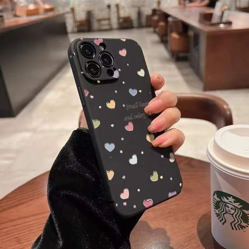 Smart Heart and Colorful Lout Phone Case For iPhone 17 16 15 14 13 12 11 Pro Max XS X XR 7 8 Plus 16E 17 Air Soft Silicone Cover