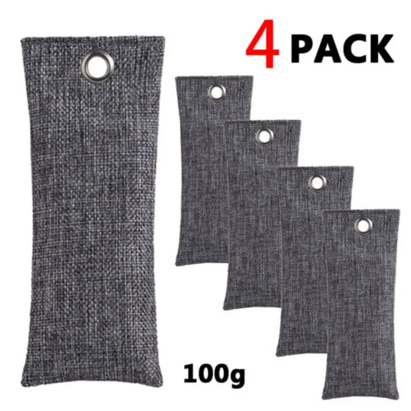 4X Bamboo Charcoal Natural Air Freshener Purifying 100G Bags Home Car Shoes New