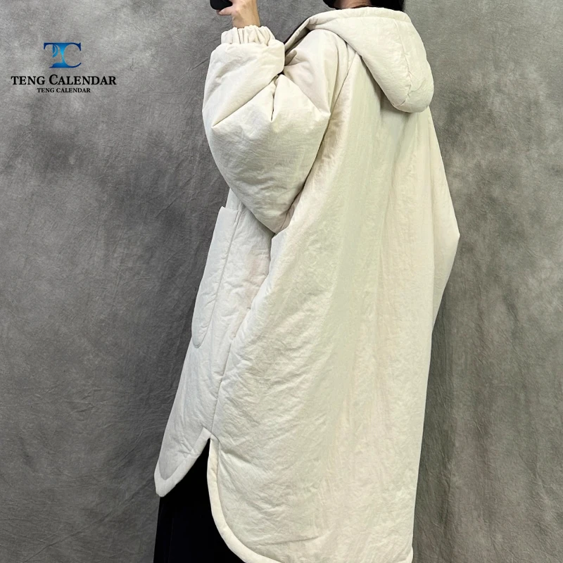 Winter hooded cotton jacket, double-sided, loose and warm, slimming and not bulky, thick plus size jacket, women 2025 new model
