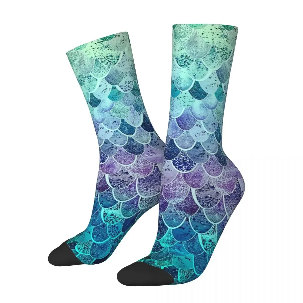 Magic Mermaid Rainbow Socks Harajuku Super Soft Stockings All Season Long Socks Accessories for Unisex Gifts