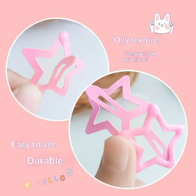 Star Hair Clips Y2K Trend Dopamine Mixed Color Hollow Barrettes Cute Hair Decor for Girls Graduation Gift