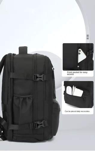Imagen 2 del producto Mochila para computadora multifuncional con compartimento para zapatos independiente, bolso escolar simple y elegante, liviano y de gran capacidad, mochila de mano aprobada por aerolínea, mochila de viaje, equipada con múltiples compartimentos, con compartimento para portátil