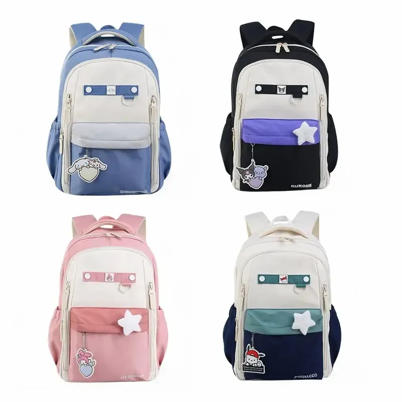 Sanrioed Anime Kuromi My Melody Cinnamoroll Pochacco Large Capacity Backpack Cute Schoolbag Cartoon Student Shoulder Bag Gift