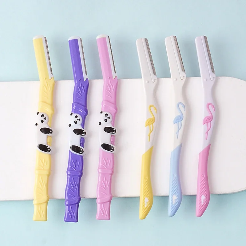 1 stks Panda Flamingo Wenkbrauw Trimmer Veiligheid Mini Draagbare Pijnloos Gezicht Scheermes Eye Brow Cutters Make-Up Tool