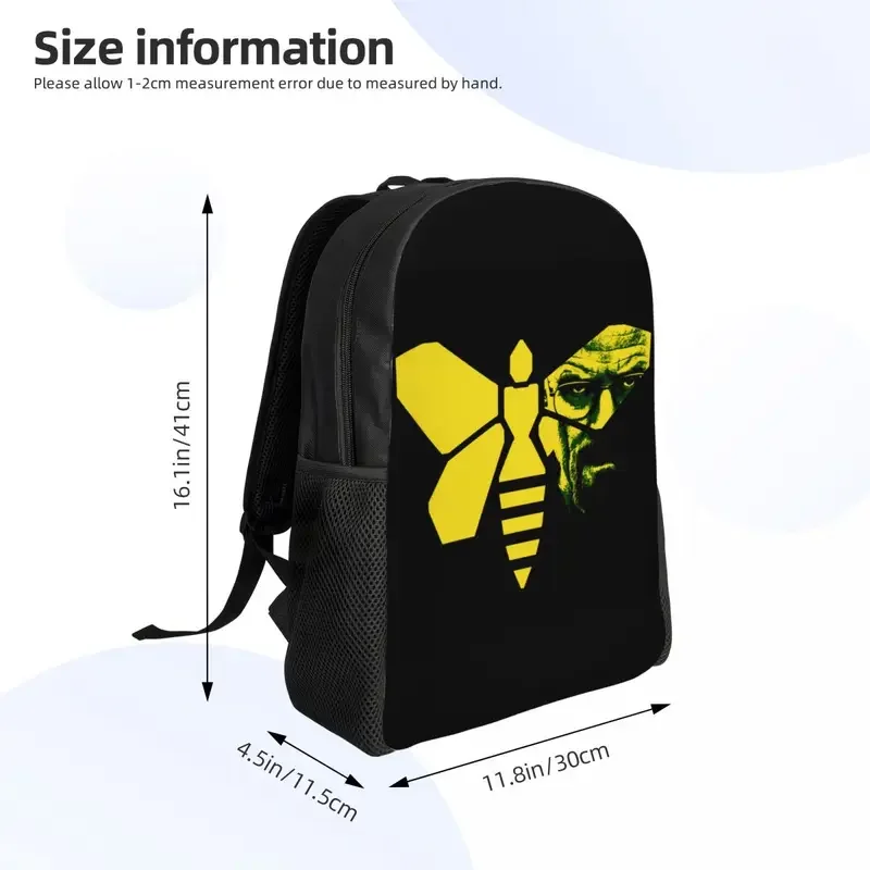 Personalized Heisenberg Walter White With Bee Backpacks Women Men Fashion Bookbag for College School Breaking Bad Tv Show Bags