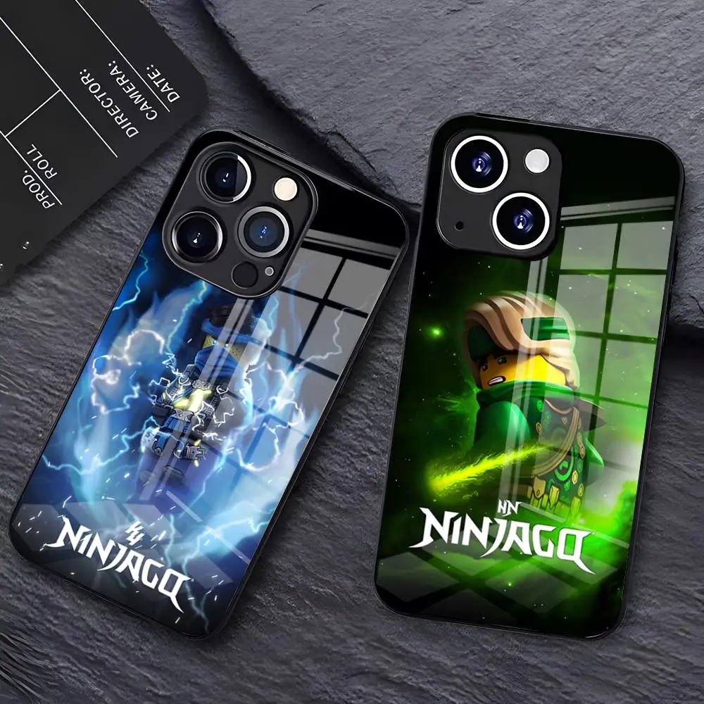 LEGOS Ninjago Kordelzug-Handyhülle für iPhone 17 Pro Max 16 15 14 Pro Max 13 11 X Xs Xr 8 7Plus Glasabdeckung