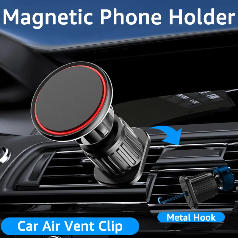 Untoom Universal Magnetic Car Phone Holder 360 Rotation Car Air Vent Clip Strong Magnet Mobile Cellphone Stand for iPhone Xiaomi