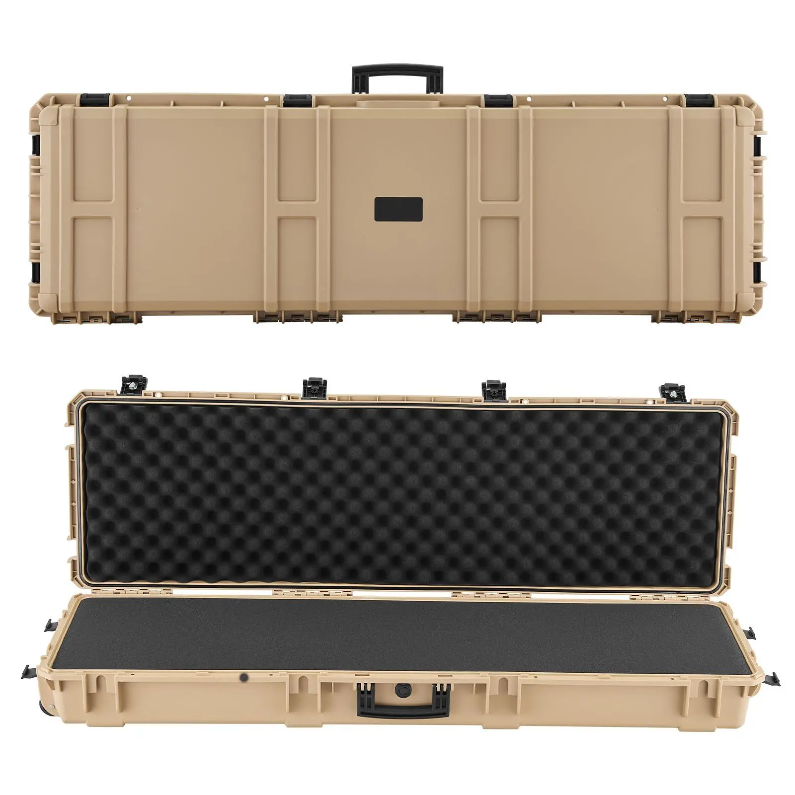

52 Inch Hard Rifle Case with Pre Cut Foam and Wheels IP67 Waterproof Dustproof Lockable Gun Storage for Firearms Shotguns