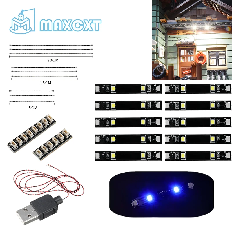 بنة Led إكسسوارات مضيئة 10cps شرائط مصباح 0.8 مللي متر دبوس متوافق شرائط مصباح لنماذج مكعبات البناء ليغو/Moc