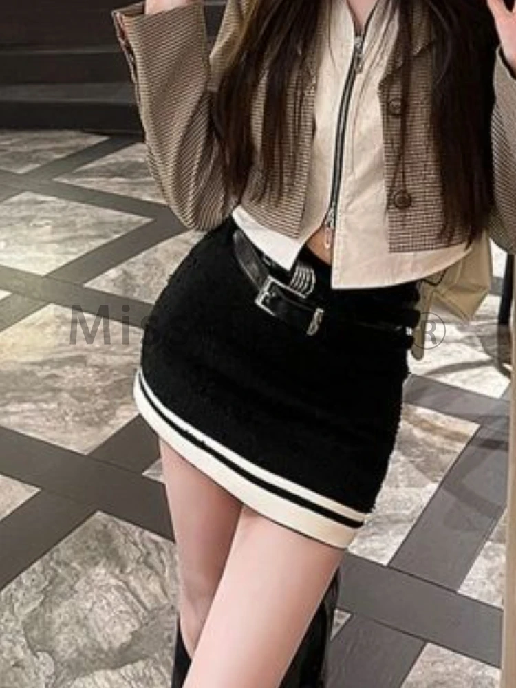 Autumn Fashion Slim 3 Piece Set Women Elegant Pretty Solid Shirt + Long Sleeve Coat Female Chic Design Thin Mini Skirt Suit New