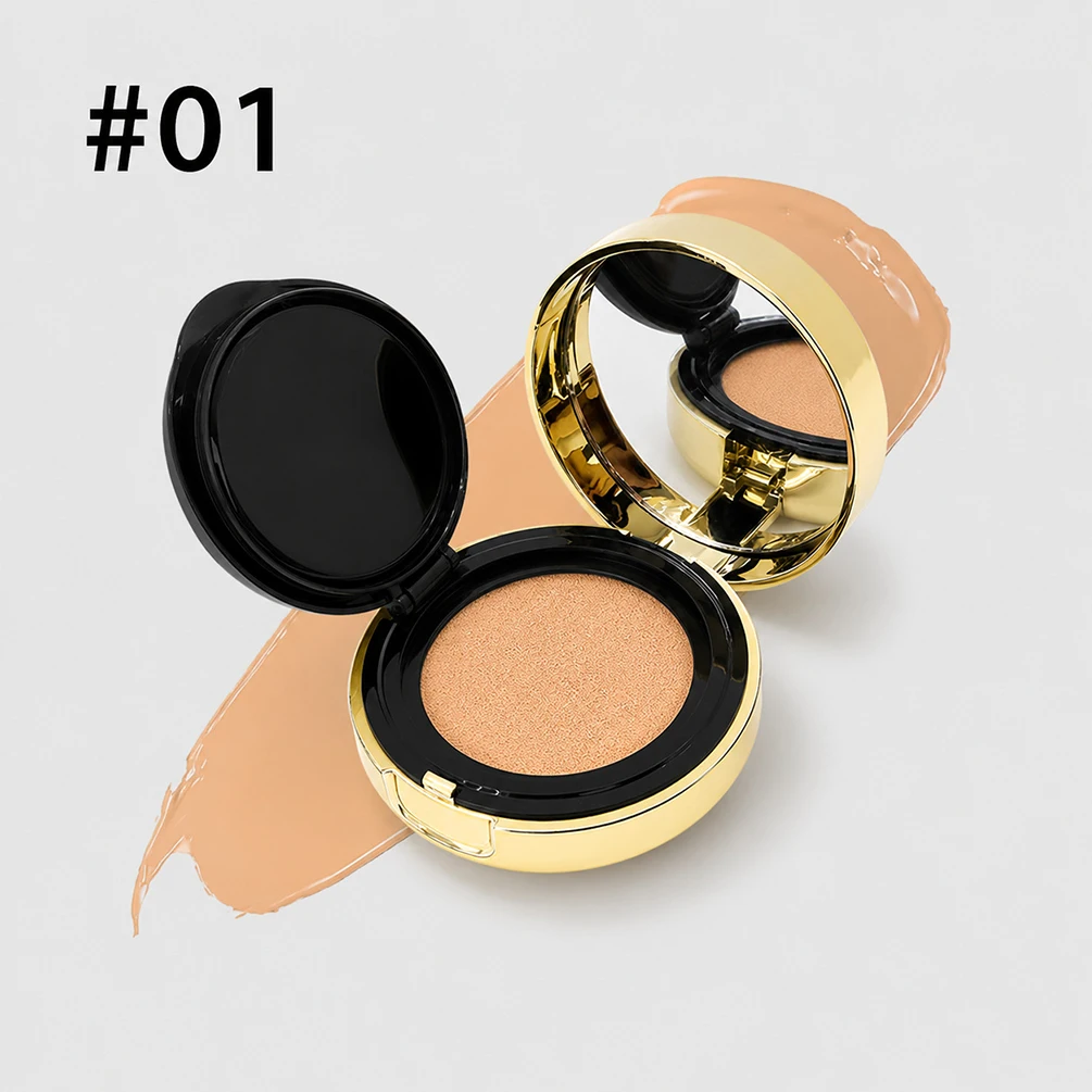 10g Cushion BB Cream Private Label Long Lasting Vegan Travel Size SPF55 Flawless Finish Natural Custom Logo Black Gold Package