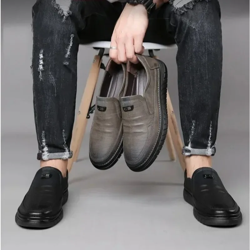 Men's Daily Casual Leather Shoes Driving Shoes New Doudou Men's Shoes Outdoor Lazy One-Pedal Loafers