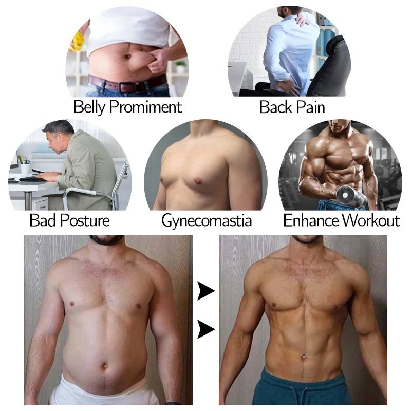 Men\'s Body Shaper Compression Vest Abdomen Shapewear Tummy Slimming Sheath Gynecomastia Shapers Corset Waist Trainer Fajas Tops