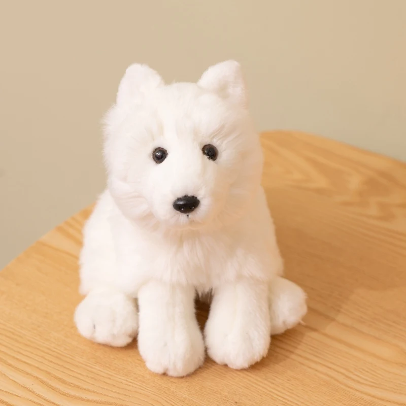 

22cm Adorable Fluffy Arctic Fox Plush Toy Soft Simulation Stuffed Foxes Lifelike Animal Appease Doll Gift for Kids