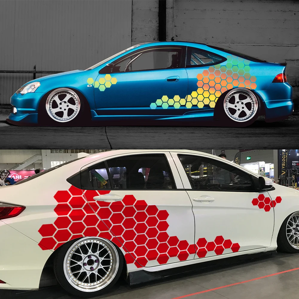 سيارة ملصق التمويه عدة الصلبة مسدس العسل الرسومات ديكور مقاوم للماء السيارات الجسم الجانب الباب DIY بها بنفسك اكسسوارات الديكور #4