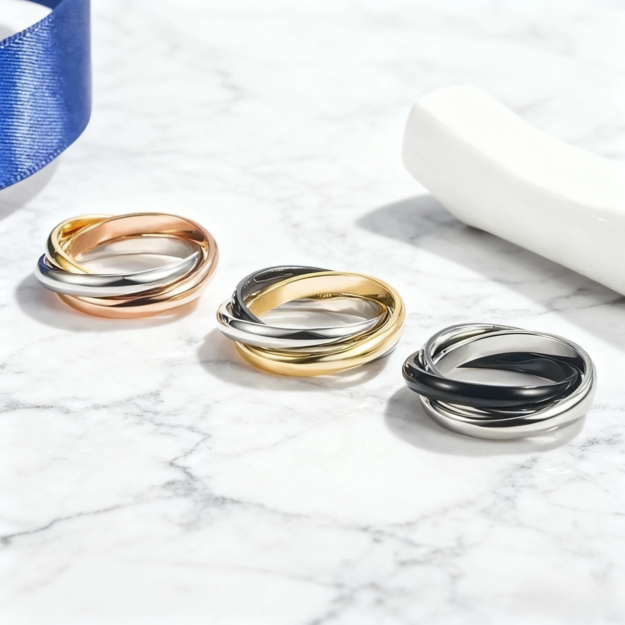 

Модные аксессуары 2025 года. Легкое и свежее кольцо с тремя цветами, высококачественный аксессуар для дня рождения.