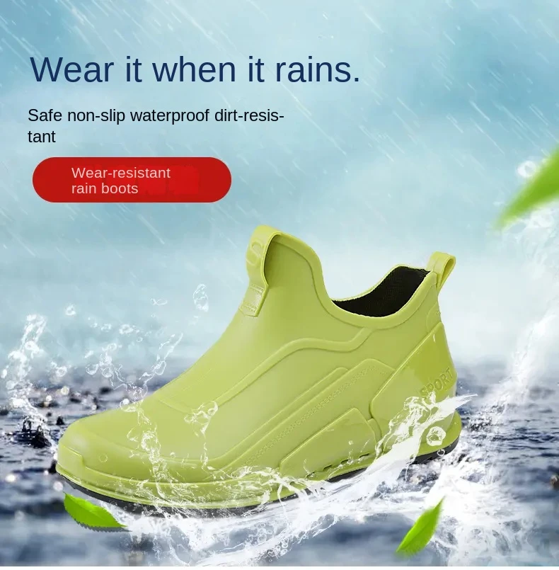 

2024 New fashion British rain boots Kitchen waterproof rain shoes