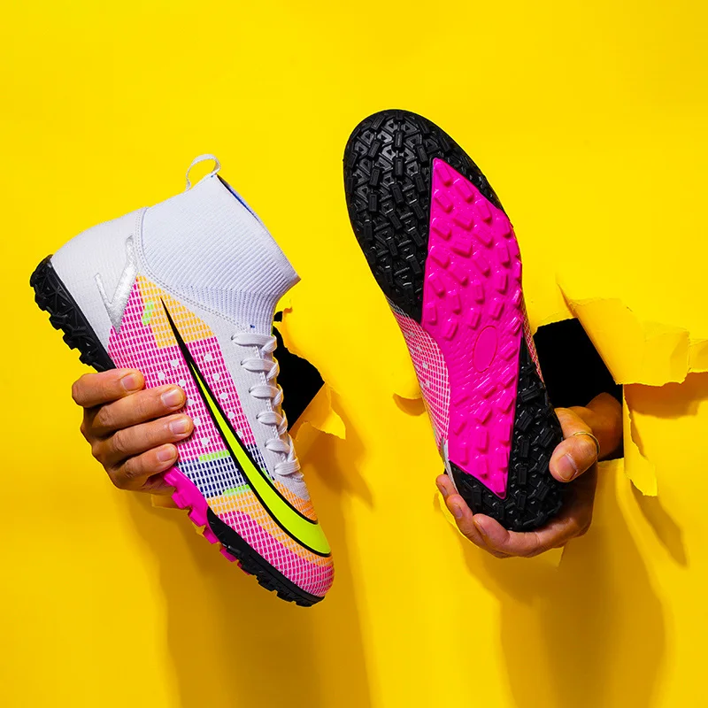 

Men's Soccer Shoes Mg Professional Football Shoes Artificial Grass Training Adult Short Spikes Cushioning Football Boots 35-45