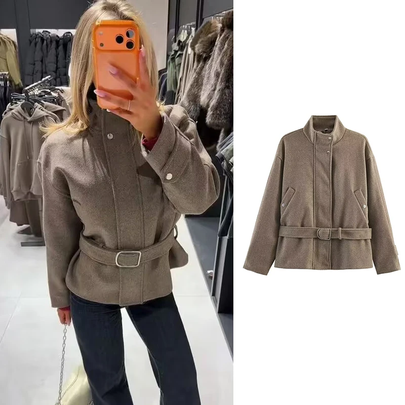 Autumn Winter Women's Jackets 2026 New Chic Loose Belt Elegant Unique Thick Warm Jacket Women's Street Fashion Youth Coats