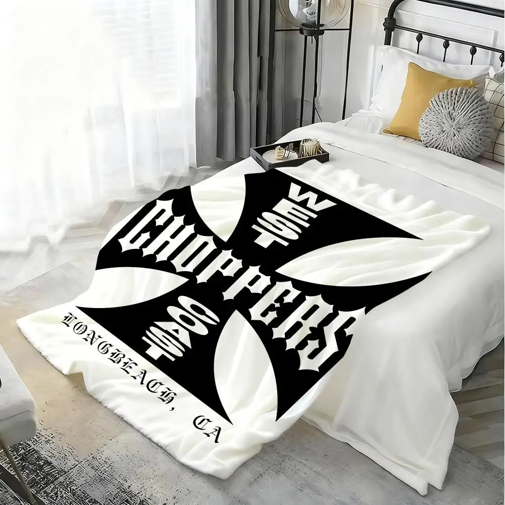 W-West Coast C-Choppers Throw Flannel 240g Blanket Soft Skin-friendly For Sofa Nap Air-Conditioned Room
