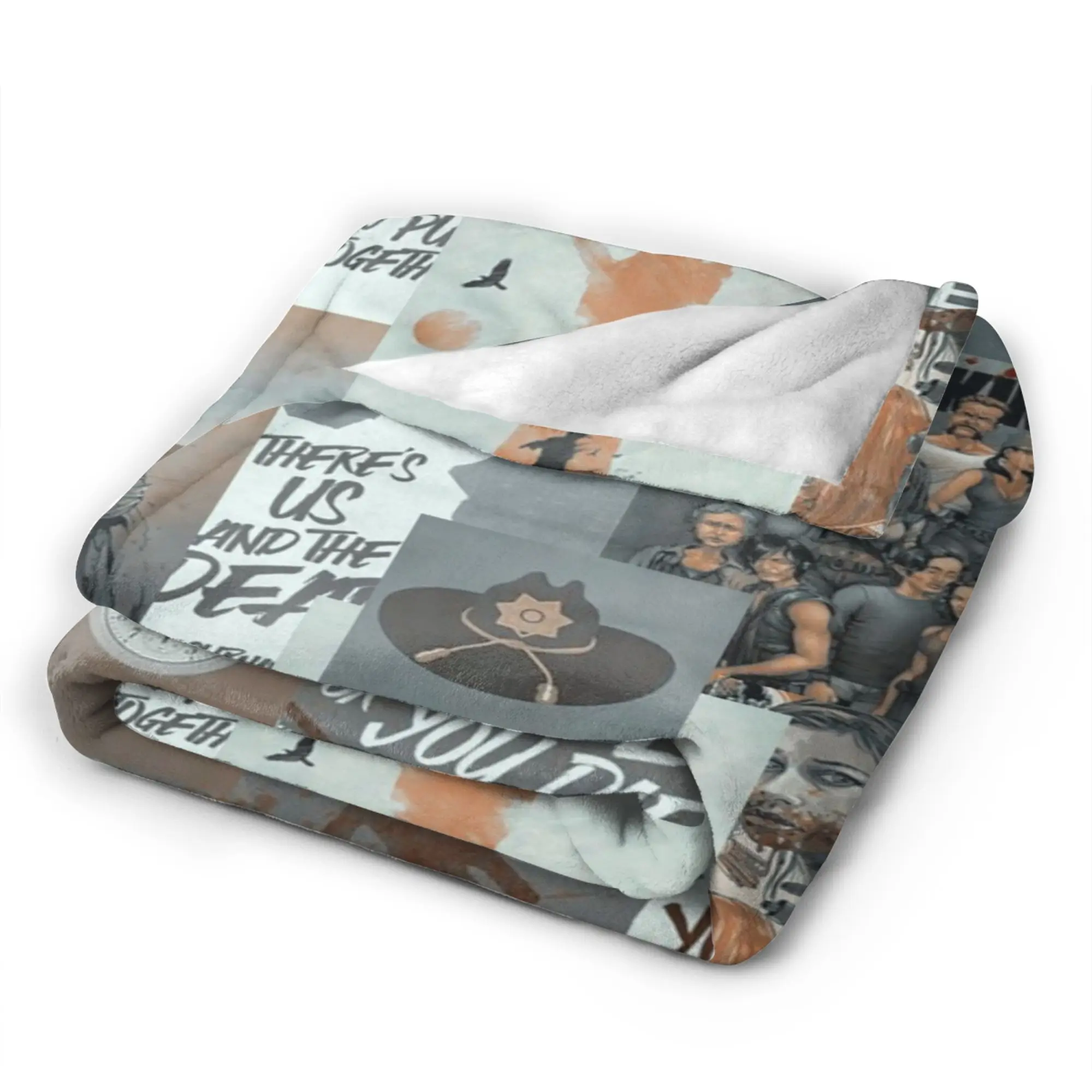 The Walking Dead Vintage Knitted Blanket Velvet Horror Movie Rick Grimes Daryl Dixon Warm Throw Blankets for Car Sofa Bed Rug - view 3