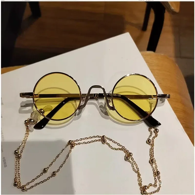 Round Frame Sunglasses Children\'s Small Round glasses Trendy Punk Colorful Circle Shades Eyewear очки очки солнечные женские