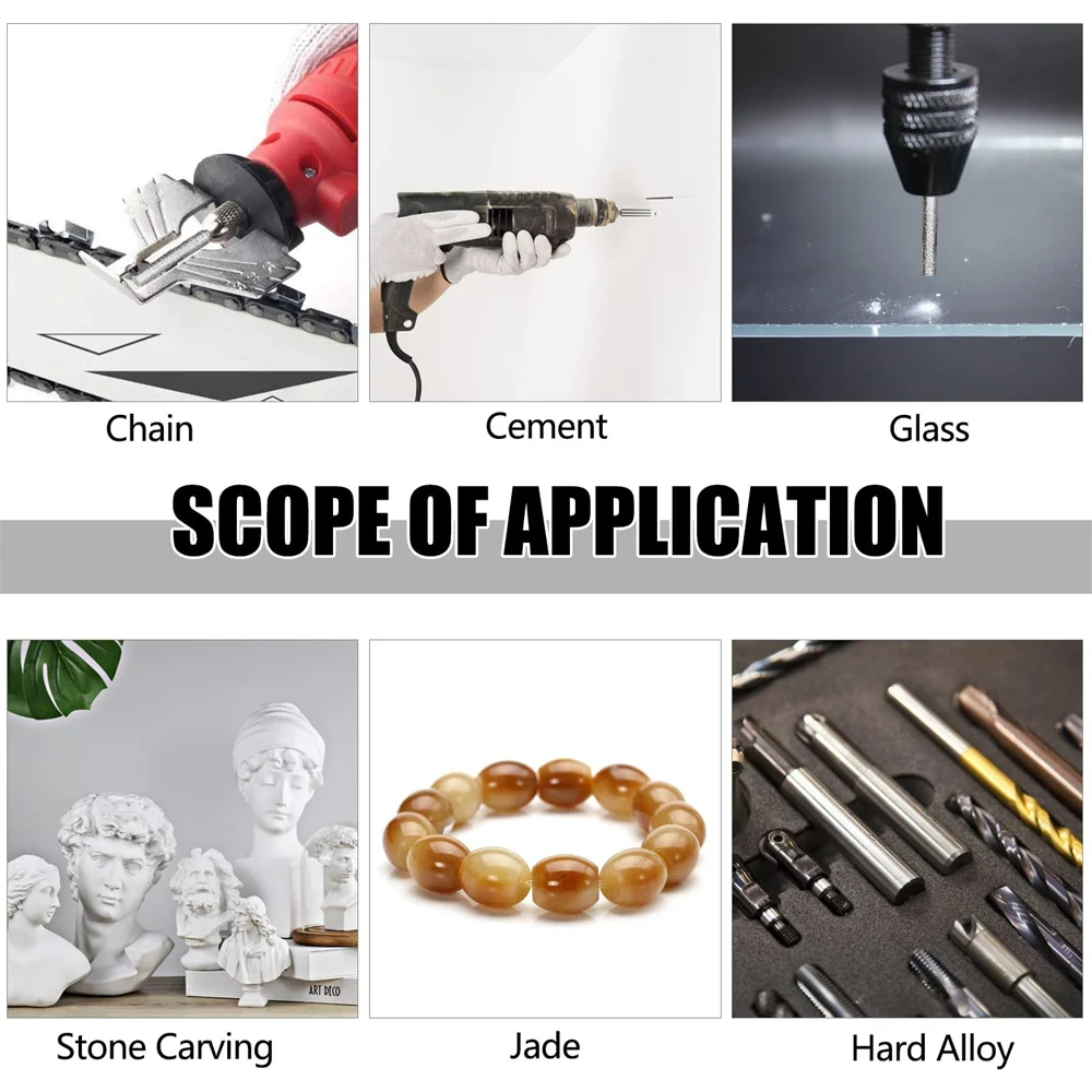 4/4.8/5.5Mm Chainsaw Sharpener ชุดเครื่องบดเจาะเครื่องมือเครื่องบด Sharpener ตัด Diy ขัด Gadget