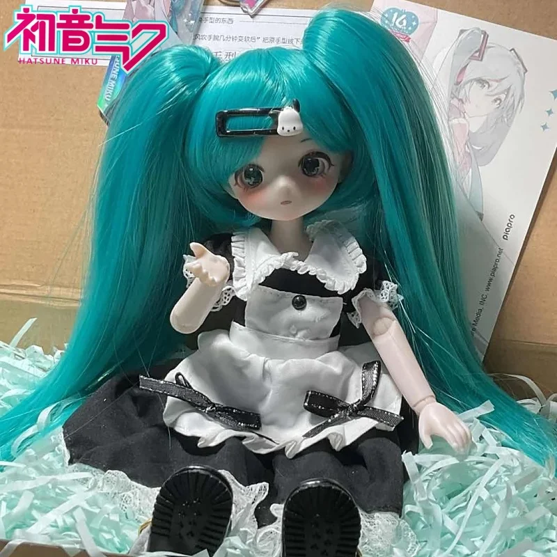 Hatsune 1/6 Movable Bjd Miku Maid Outfit Complete Dress Up 6 Point Cartoon Doll Cute Anime Loli Children Kawaii Birthday Gift