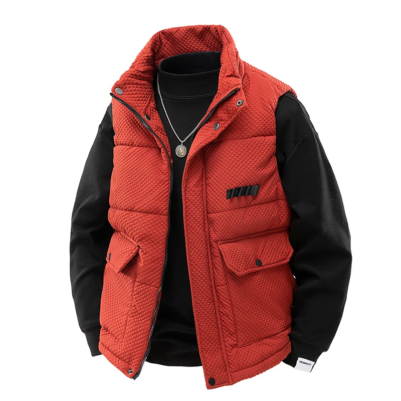 

Korean Fashion Sleeveless Jacket for Men Spring Autumn Outdoor Casual Male Waistcoat Stand Collar Windproof Men Zipper Vests New