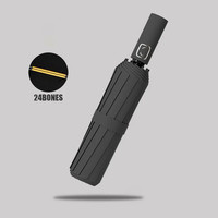 Large 24 Bone Solid Color Automatic Umbrella Light Collapsible Large Format Outdoor Sunshade UV Protection Automatic Umbrella