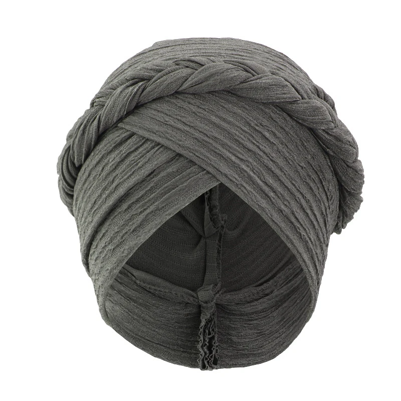 Nuovo Cappello Indiano Cofano Pieghettato Intrecciato Foulard Della Boemia Etnico Donne Chemio Cap Musulmano Hijab Perdita di Capelli Testa Avvolgente Turbante Mujer
