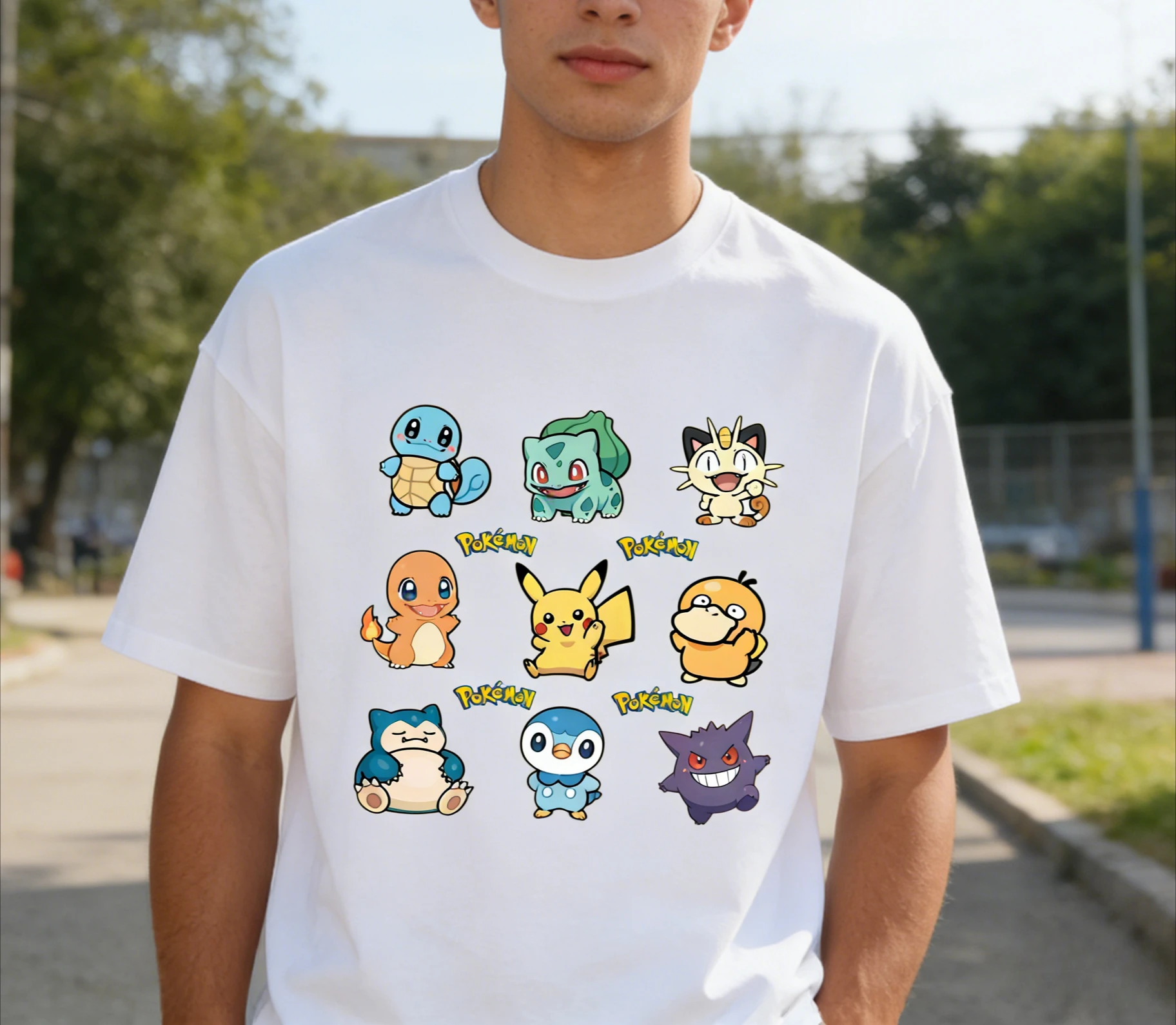 2026 Pokemon T-shirt Pure Cotton Casual T-shirt Round Neck T-shirt Short Sleeve Clothing Summer Sports Casual Short Sleeve Top