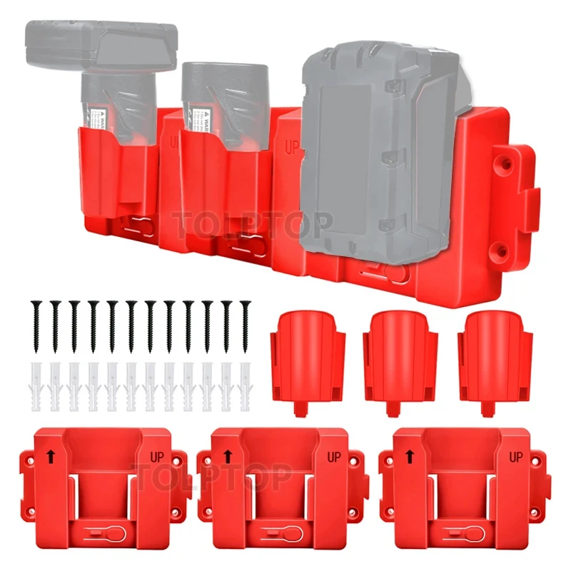 

Battery Battery Base Storage Rack For Workshop Shelves2 in 1 Battery Holder Fixed Bracket With Screws For Milwaukee 12V 18V