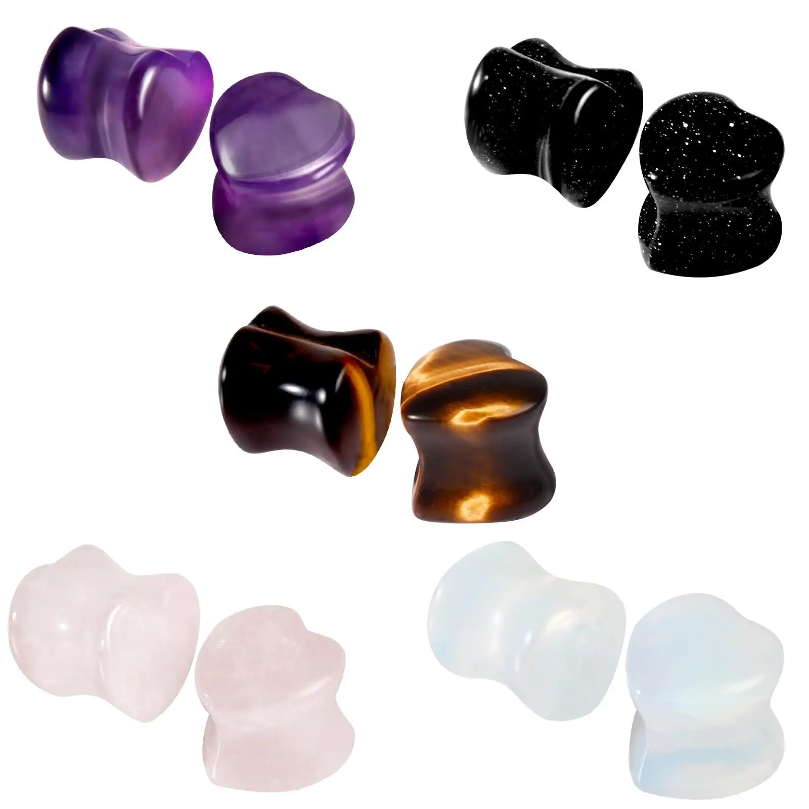 2Pcs Ear Hypoallergenic Expander Stretching Ear Plugs Tunnels Multicolor Single Flared Earring Piercings Jewelry  for Men Women