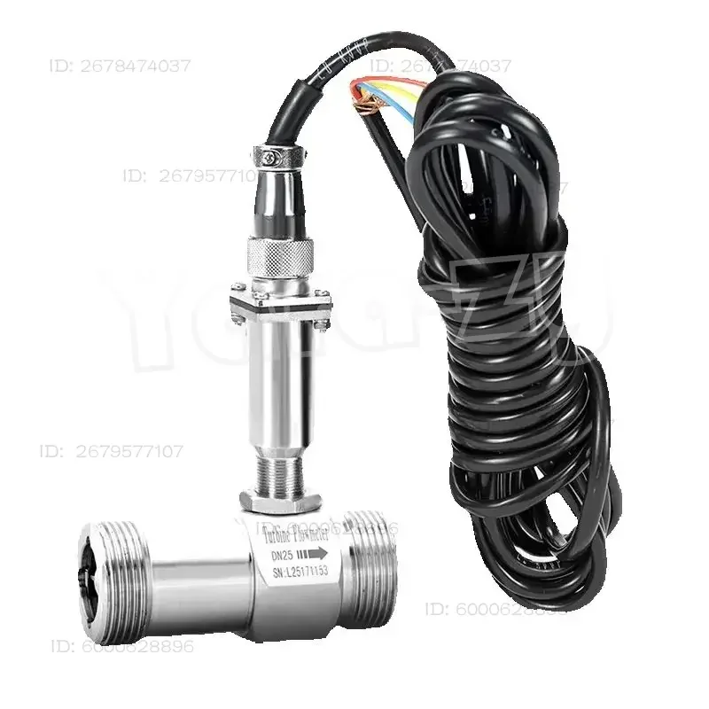 Liquid Turbine Flowmeter Sensor LWGY Transmitter 4-20mA Pulse RS485 Water Steam Oil