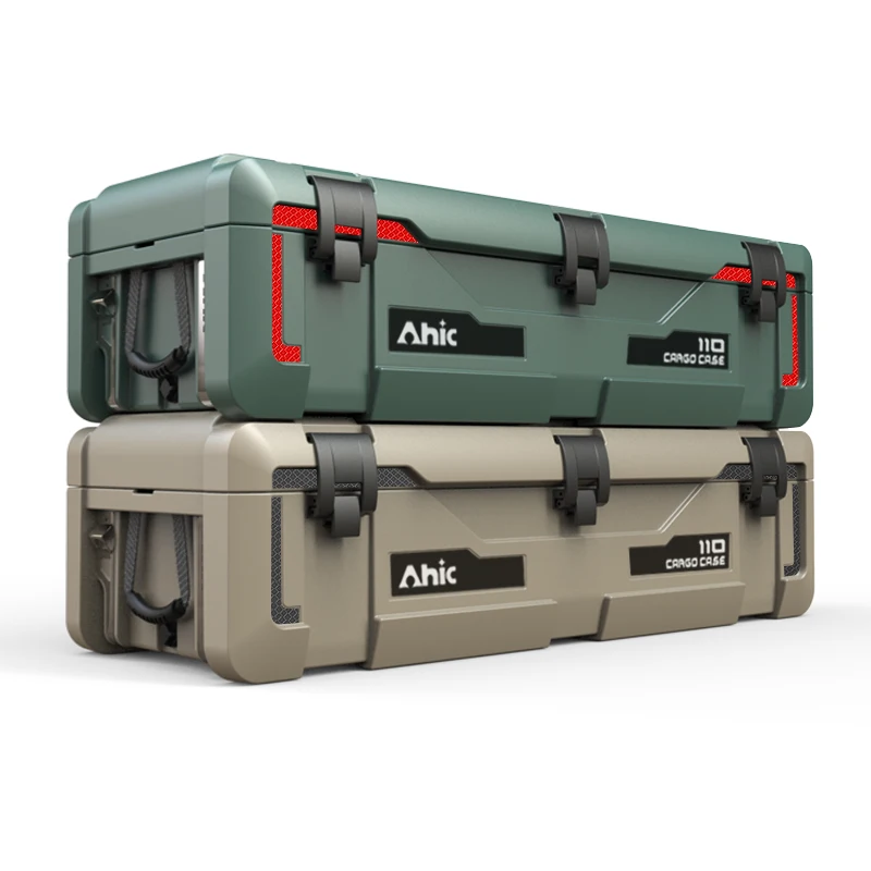 STLFWholesale 110L LLDPE سقف السيارة الأمتعة SUV حامل سقفي التخييم التخصص صندوق تخزين صندوق البضائع #3