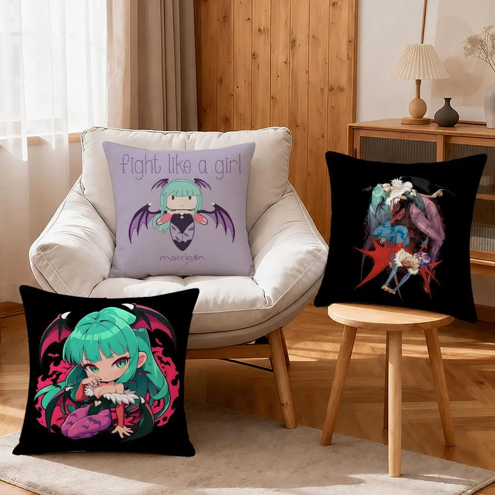 Game Morrigan Aensland Cushion Cover Linen Anti-Mite Antibacterial Cushion Cover Invisible Zipper Sofa Decor