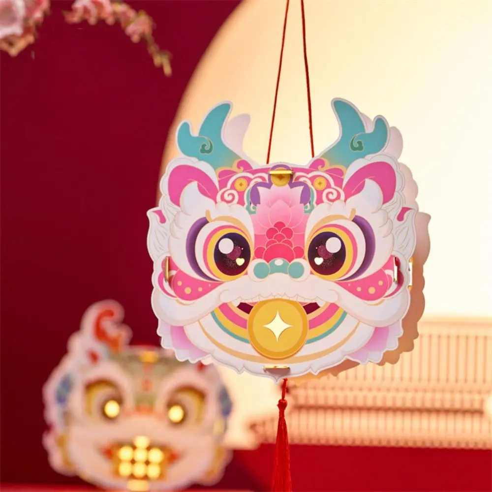 

Luminous Spring Festival Dragon Lanterns Projectable Hollow Projection Lantern DIY Handheld Dragons Head Lanterns Kindergarten