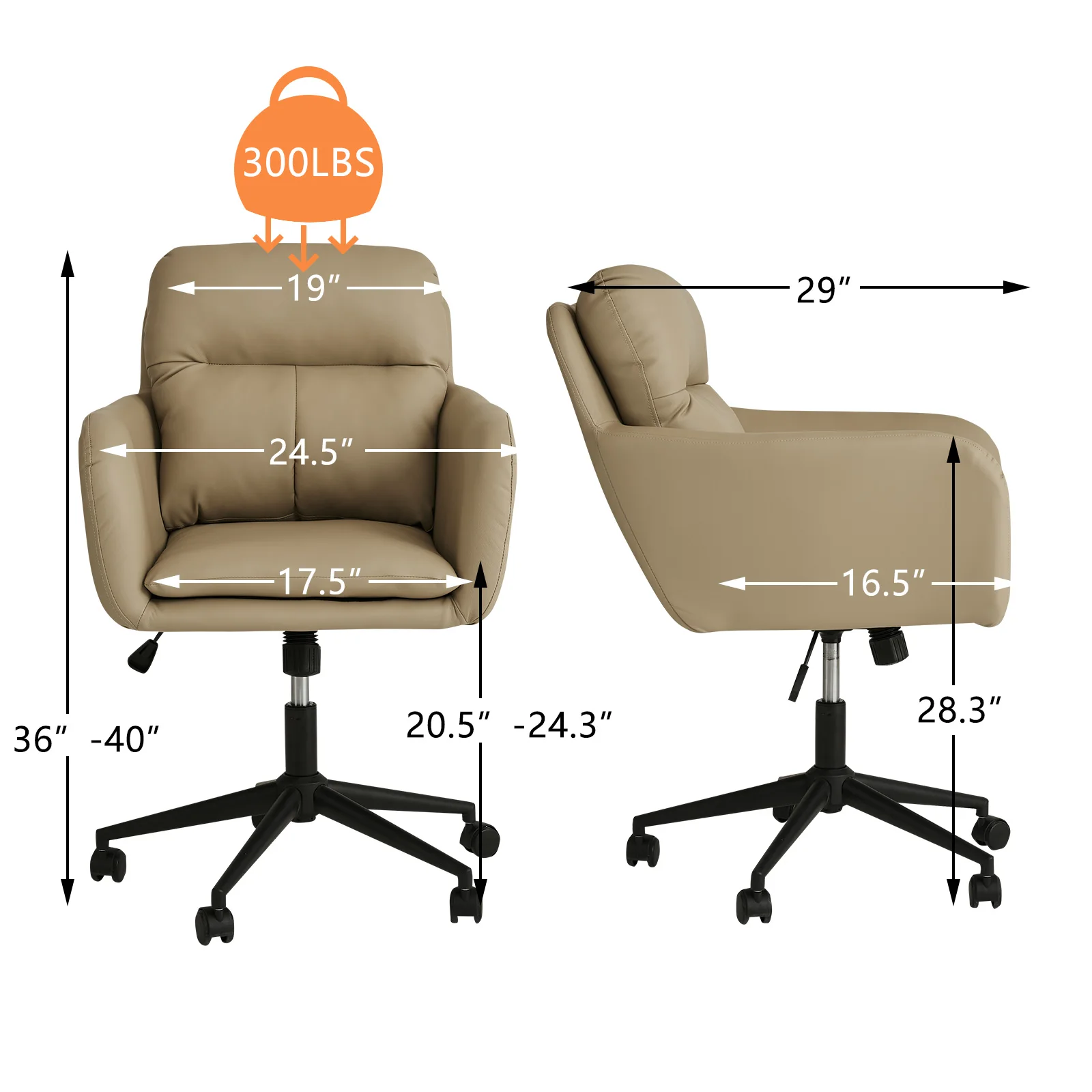 Modern Executive Office Chair Leather Ergonomic Computer Desk Chair with Pillow Pad Adjustable Back 16° Office Rolling Furniture