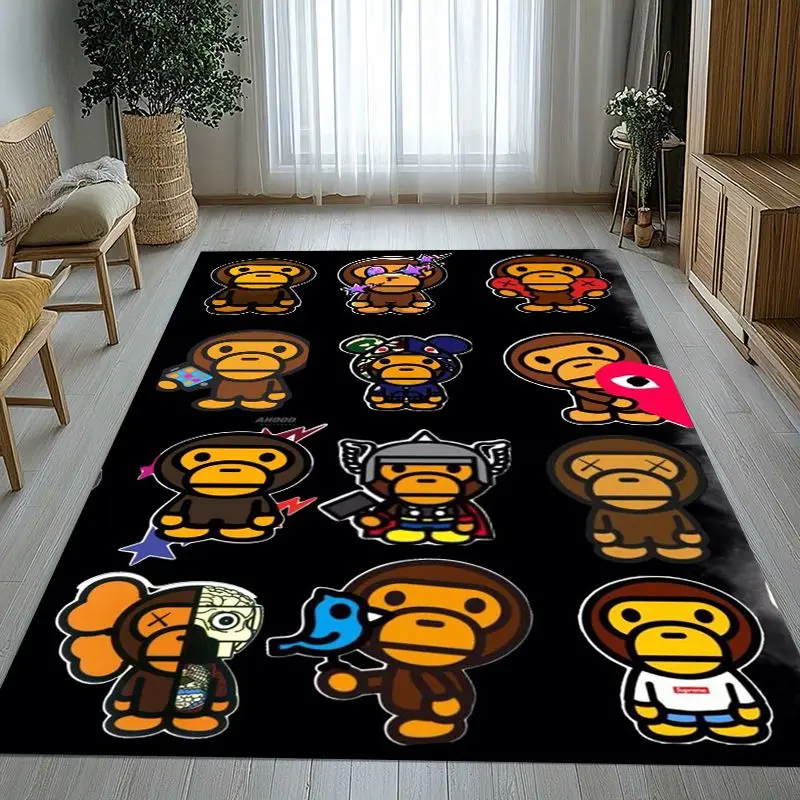 Modern B-Bape Style Camo Graffiti Soft Non-Slip Large Area Rug for Living Room,Bedroom Playroom Carpet Mat for Sofa,Home Décor