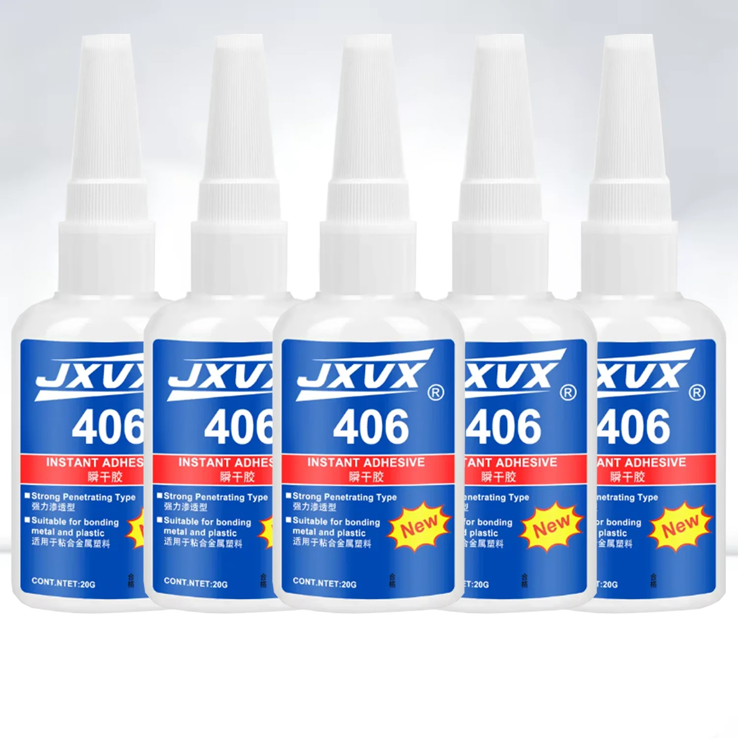 JXVX406 Instant Adhesive Quick Dry Waterproof Strong Bond Universal Repair Glue For Plastic Metal Rubber Ceramic Shoes DIY Craft